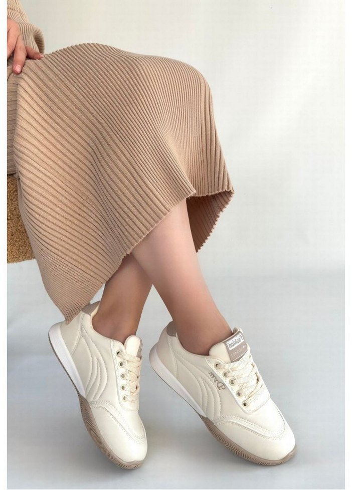 Tawen bej Cilt Bağcıklı Spor Ayakkabı - Görsel 4