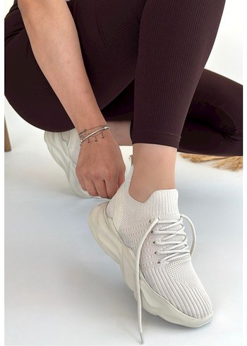 Henta Bej Triko Bağcıklı Spor Ayakkabı - Görsel 4