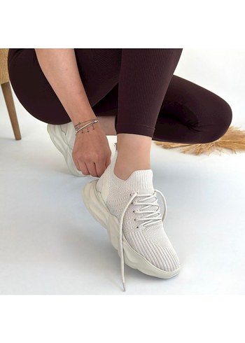 Henta Bej Triko Bağcıklı Spor Ayakkabı - Görsel 3