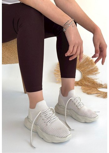 Henta Bej Triko Bağcıklı Spor Ayakkabı - Görsel 2