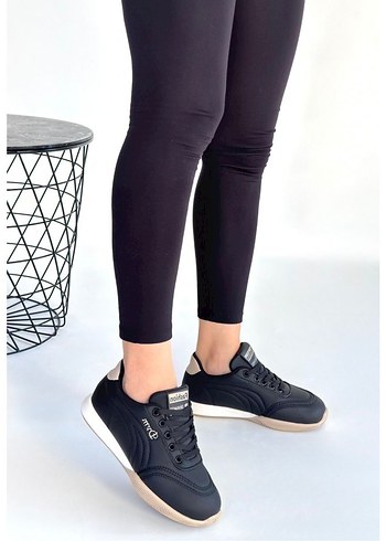 Tawen Siyah Cilt Bağcıklı Spor Ayakkabı - Görsel 2
