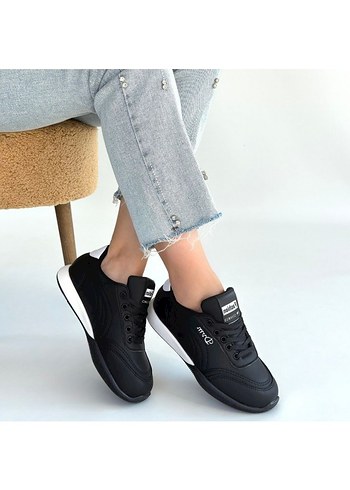 Tawen Siyah Cilt Bağcıklı Spor Ayakkabı - Görsel 4