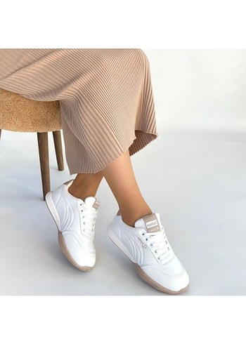 Tawen beyaz Cilt Bağcıklı Spor Ayakkabı - Görsel 4