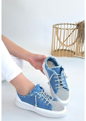 Enber Mavi Kot Bağcıklı Spor Ayakkabı - Görsel 3