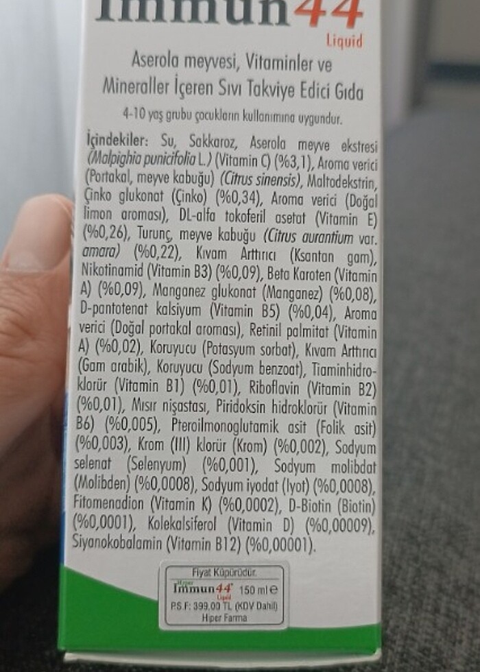İmmun Hyper 44 Multivitamin Likit - Görsel 2