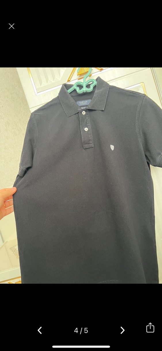 Lufıan Siyah Düğmeli Kısa Kollu Erkek Polo Tşört - Görsel 2