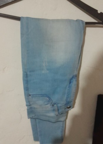 28 Beden mavi Renk Mavi Pastel Renk Gevşek Kesim Kadın Denim Pantolon