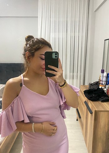 Pudra Pembe Uzun Elbise - Görsel 4