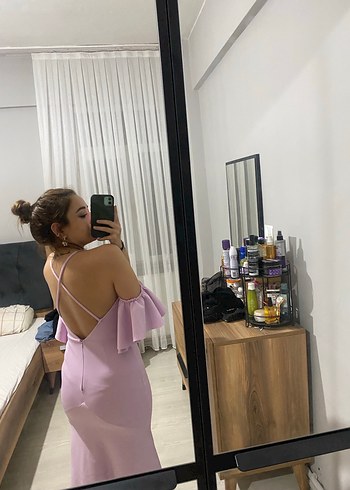 Pudra Pembe Uzun Elbise - Görsel 3