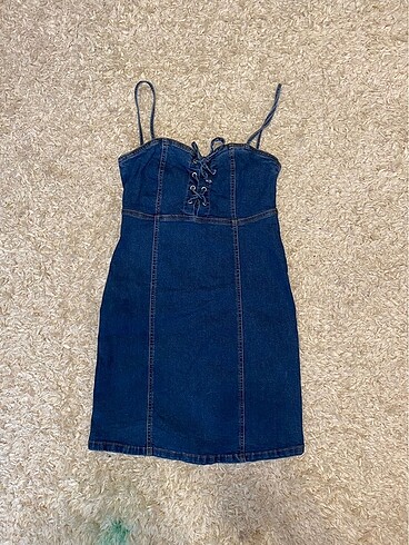 m Beden lacivert Renk Denim elbise