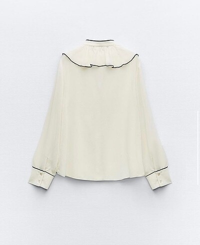 Zara Zara kontrast biyeli fırfırlı bluz