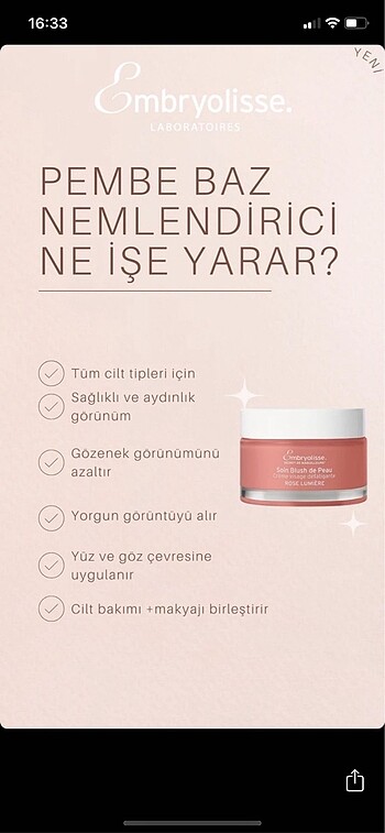  Beden Renk Embryolisse renkli nemlendirici makyaj bazı rose glow