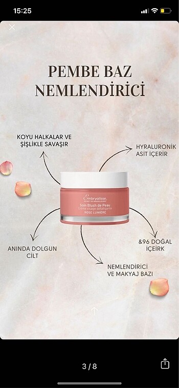  Beden Embryolisse renkli nemlendirici makyaj bazı rose glow