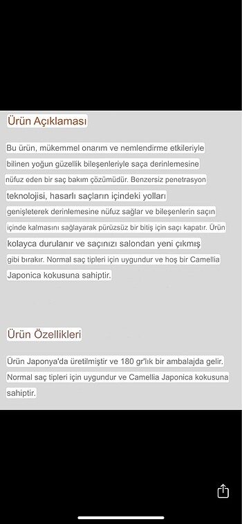 Beden Renk Tsubaki saç maskesi