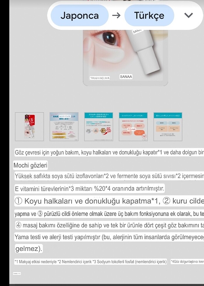 Japonya?dan sana marka göz kremi - Görsel 3