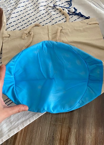 Bohem Mavi Baskılı Yazlık Plaj Çantası - Görsel 4