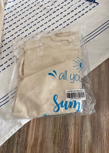 Bohem Mavi Baskılı Yazlık Plaj Çantası - Görsel 2