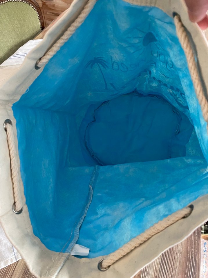 Bohem Mavi Baskılı Yazlık Plaj Çantası - Görsel 5