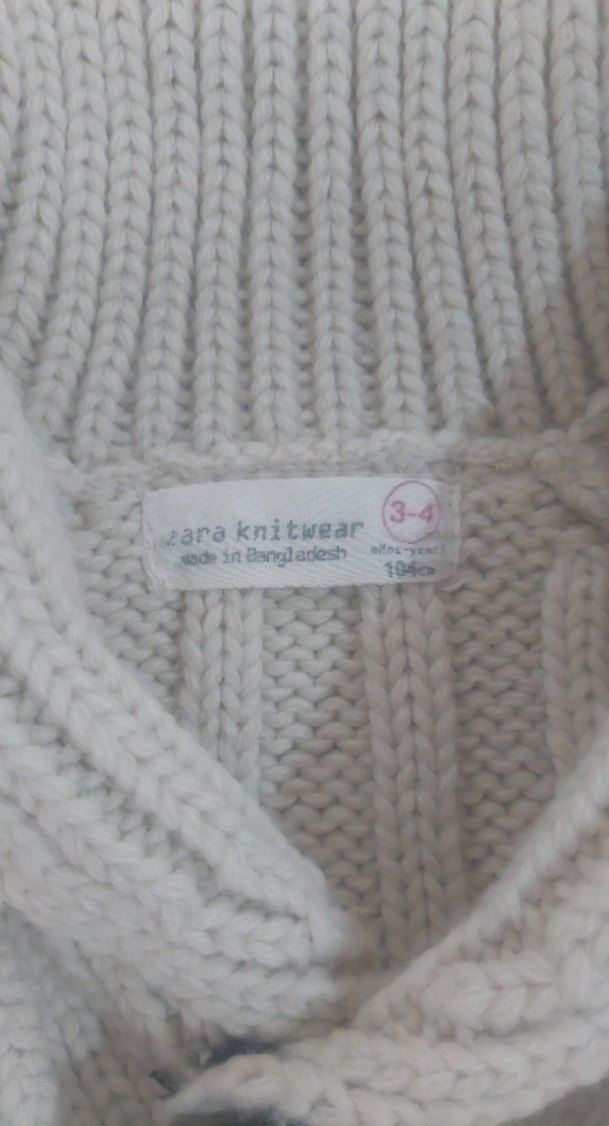 Beyaz Erkek Çocuk Balıkçı Yaka Örgü Kazak - Görsel 4