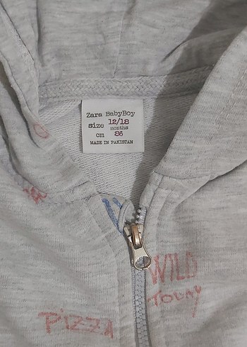 Gri Kapüşonlu Fermuarlı Erkek Çocuk Sweatshirt - Görsel 2