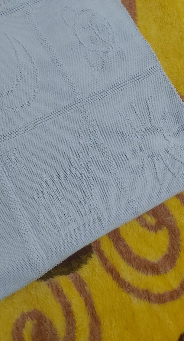 Nakışlı Açık Mavi Bebek Battaniyesi - Görsel 3