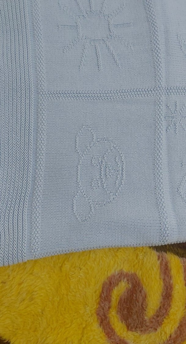 Nakışlı Açık Mavi Bebek Battaniyesi - Görsel 2