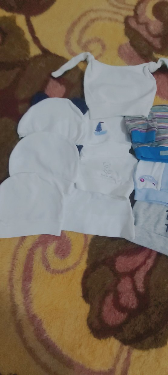 Bebek Erkek Beyaz Pamuklu Örgü Takım - Görsel 2