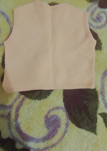 Bej Nakışlı Erkek Çocuk Düğmeli Yelek - Görsel 2