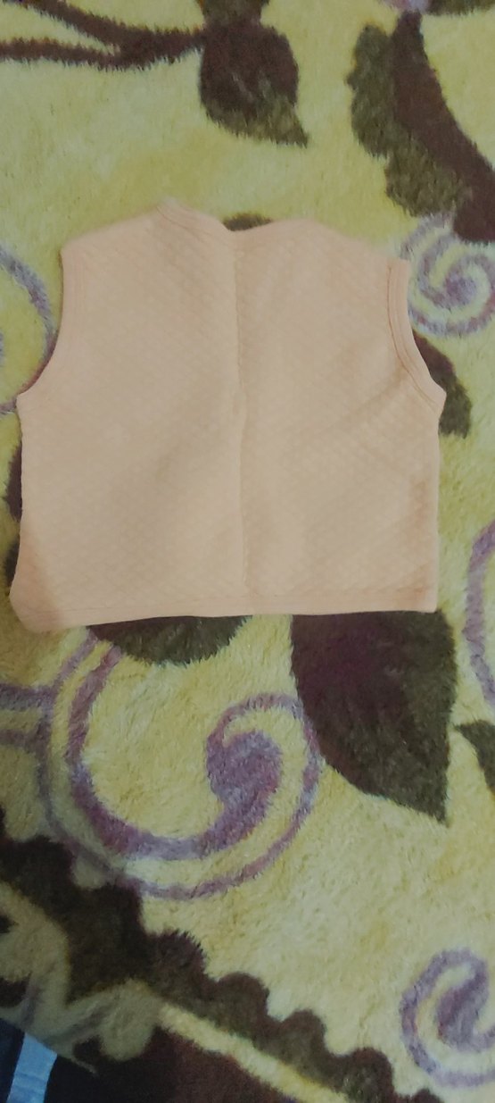 Bej Nakışlı Erkek Çocuk Düğmeli Yelek - Görsel 2