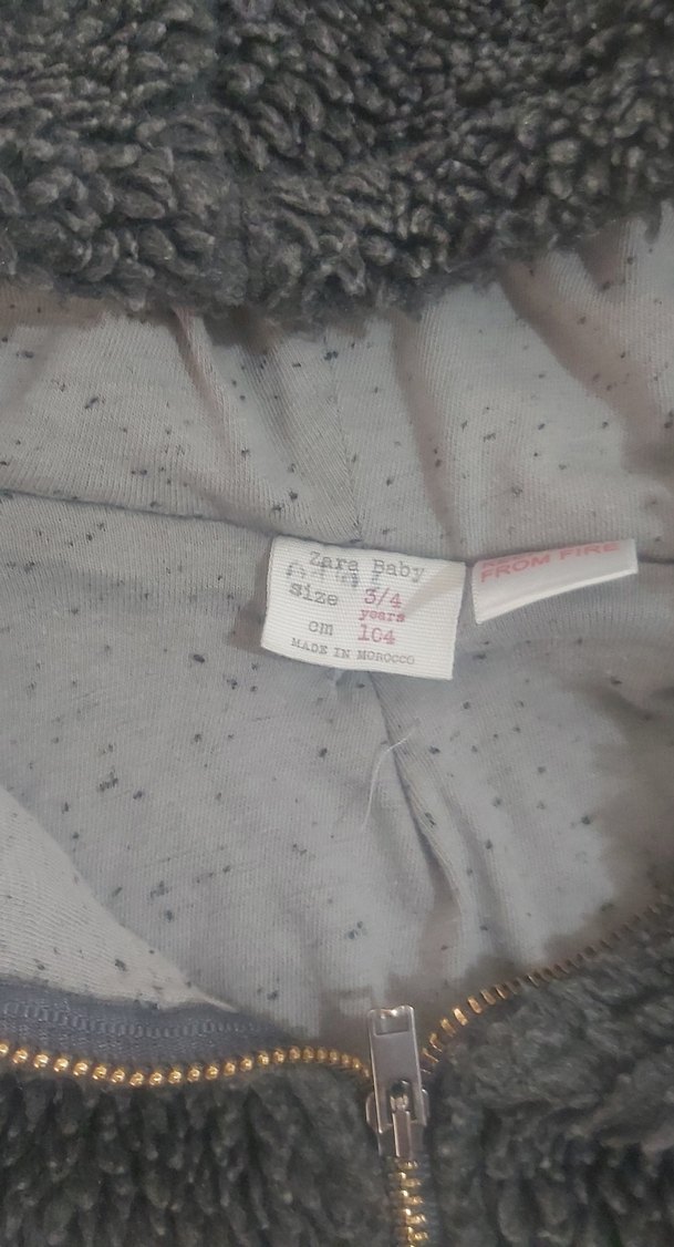 Kapüşonlu Gri Kürklü Kız Çocuk Ceketi - Görsel 2