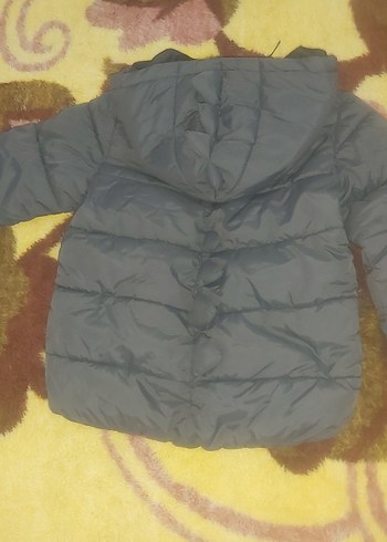 Kapüşonlu Gri Erkek Çocuk Mont - Görsel 3