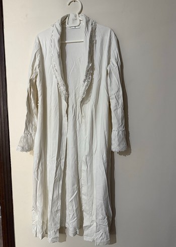 Uzun Beyaz Lohusa Pijama Takımı