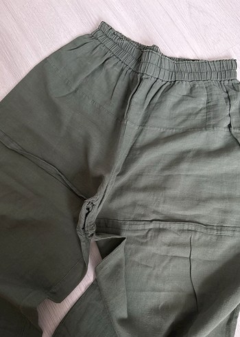 Geniş Kesim Keten Kadın Pantolon - Görsel 3