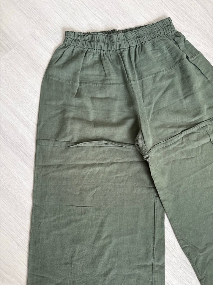 Geniş Kesim Keten Kadın Pantolon - Görsel 2