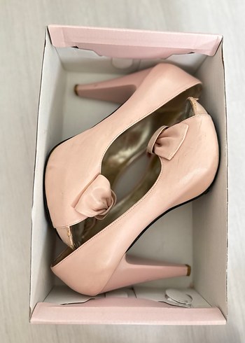 Pembe Fiyonklu Topuklu Ayakkabı - Görsel 2