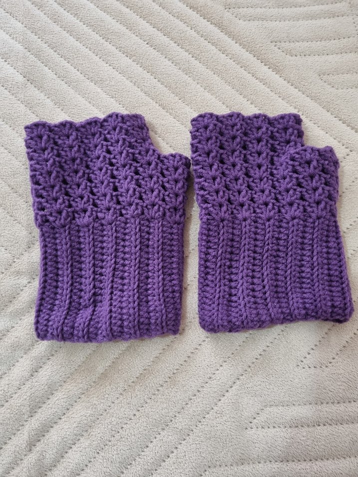 Mor Örgü Kadın Eldiven - Görsel 2