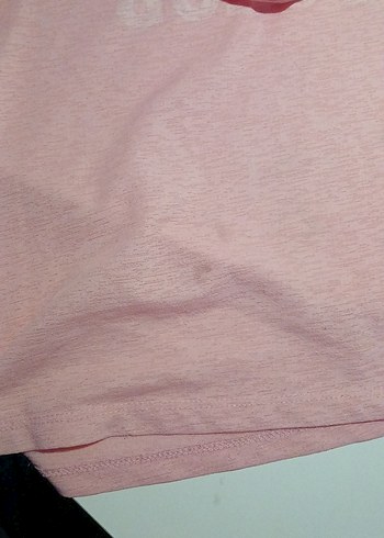 Pembe Pamuklu Baskılı Hamile Tişörtü - Görsel 3