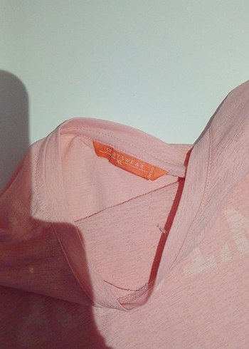 Pembe Pamuklu Baskılı Hamile Tişörtü - Görsel 2