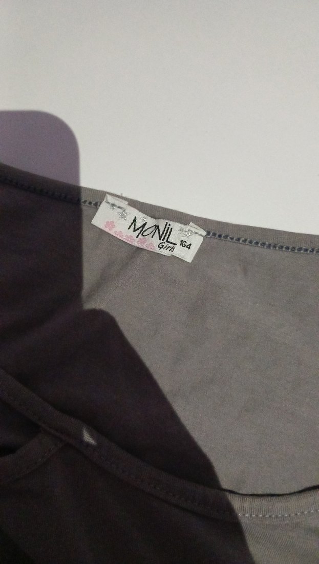 Gri Kısa Kollu Hamile Bluzu - Görsel 3