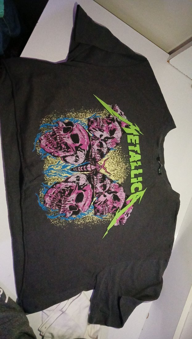 Kız Çocuk Metallica Baskılı Siyah Tişört - Görsel 2