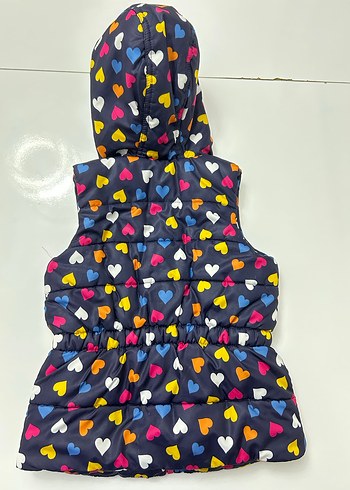 Kız Çocuk Kapüşonlu Renkli Desenli Yelek - Görsel 2