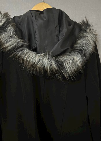 Kadın Siyah Uzun Düğmeli Kaban - Görsel 8