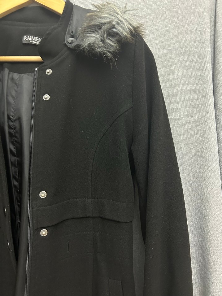 Kadın Siyah Uzun Düğmeli Kaban - Görsel 5