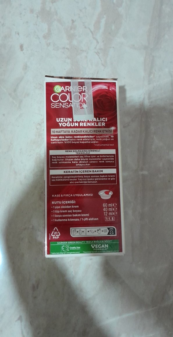 Garnier Color Sensation Saç Boyası 6.35 Küllü Kızıl - Görsel 3