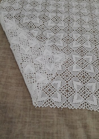 El İşi Beyaz Dantel masa Örtüsü - Görsel 5