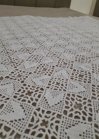 El İşi Beyaz Dantel masa Örtüsü - Görsel 2
