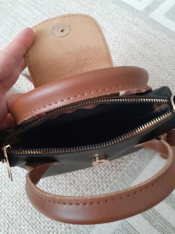 Kahverengi Tokalı Deri Kadın Çanta - Görsel 4