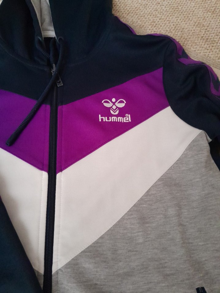 Mor ve Gri Kapüşonlu Fermuarlı Kadın Eşofman Üstü - Görsel 5