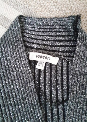 Gri V Yakalı Kadın Triko Kazak - Görsel 2