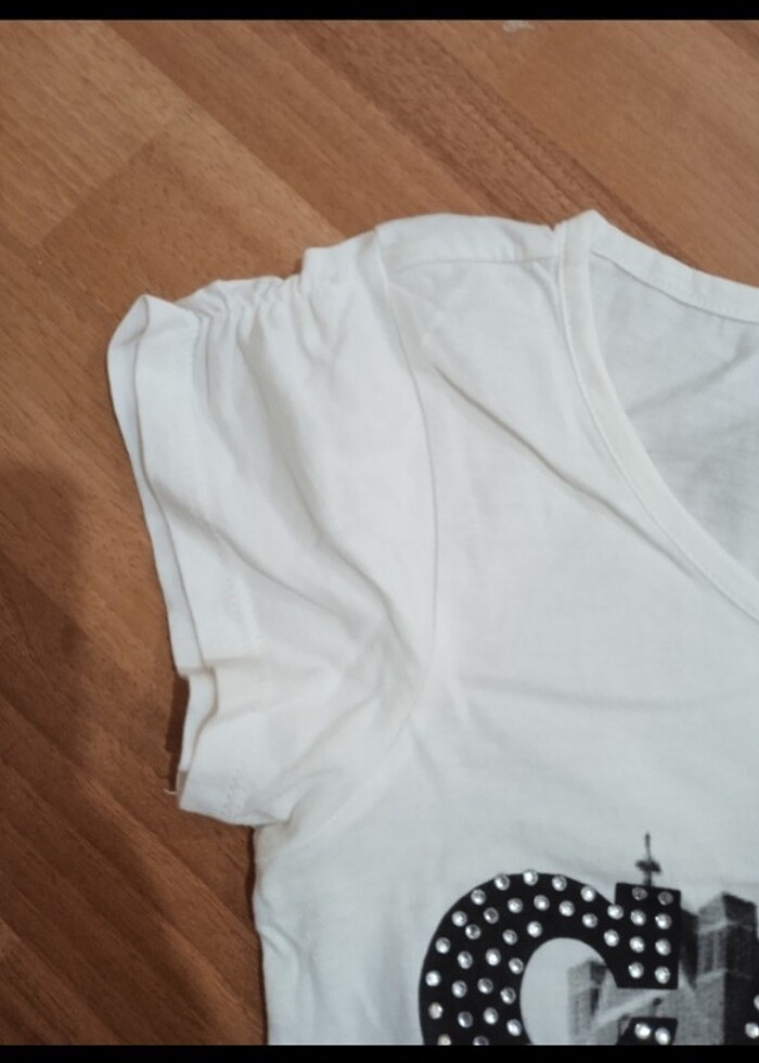 Taşlı Koton tişört - Görsel 5